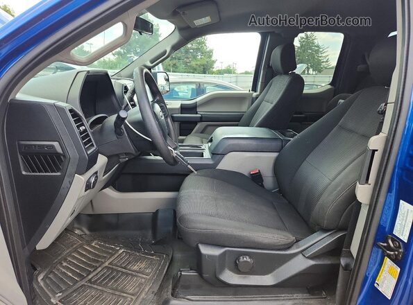 1FTEX1EPXJFA92293 2018 FORD F150 Blue Вид салону спереду