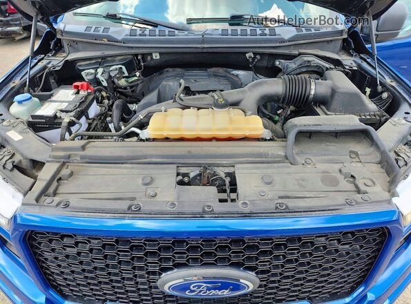 1FTEX1EPXJFA92293 2018 FORD F150 Blue Вид задньої частини салону