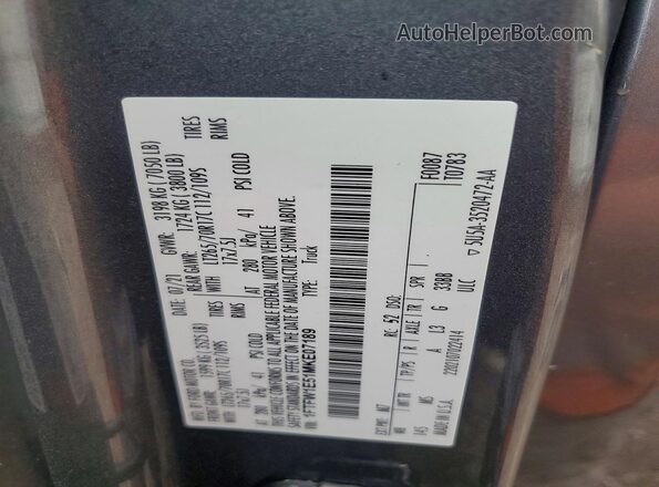 1FTFW1E51MKE07189 2021 FORD F150 Silver VIN կոդի պիտակի տեսք