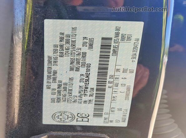 1FTFW1E58JKE10103 2018 FORD F150 Black Вид підкапотного простору