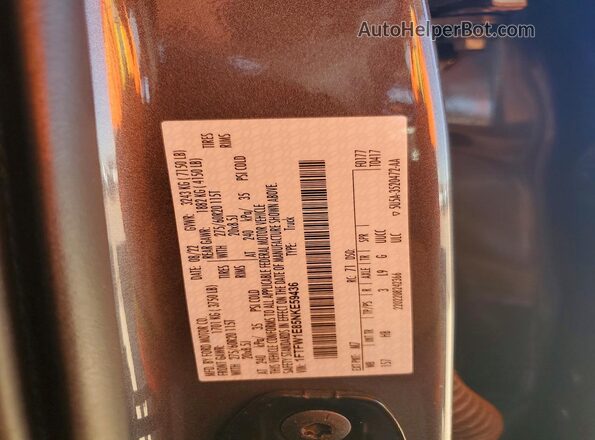 1FTFW1E85NKE59436 2022 FORD F150 Gray Vista del compartimento del motor