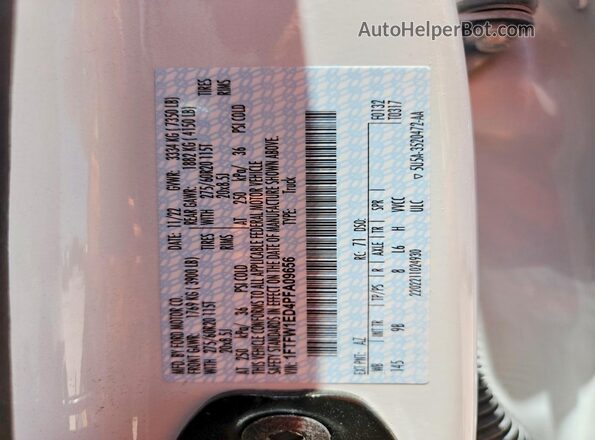 1FTFW1ED4PFA09656 2023 FORD F150 Белый Вид подкапотного пространства