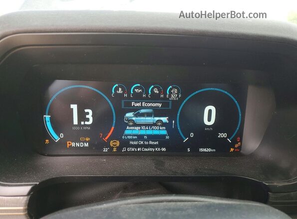 1FTFW1ED9NFB20474 2022 FORD F150 Black Вид щитка приладів