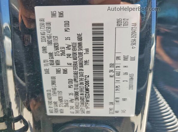 1FTFW1EDXMFD08712 2021 FORD F150 Black Engine compartment view