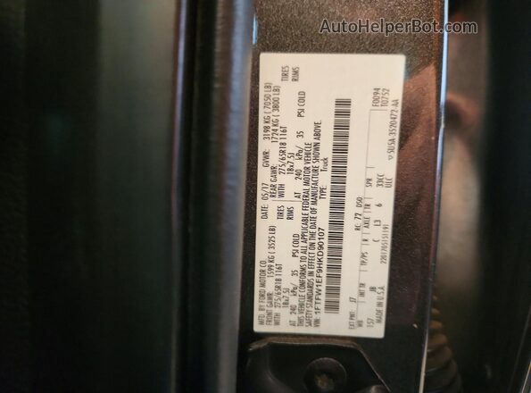 1FTFW1EF9HKD90107 2017 FORD F150 Charcoal Vista del compartimento del motor