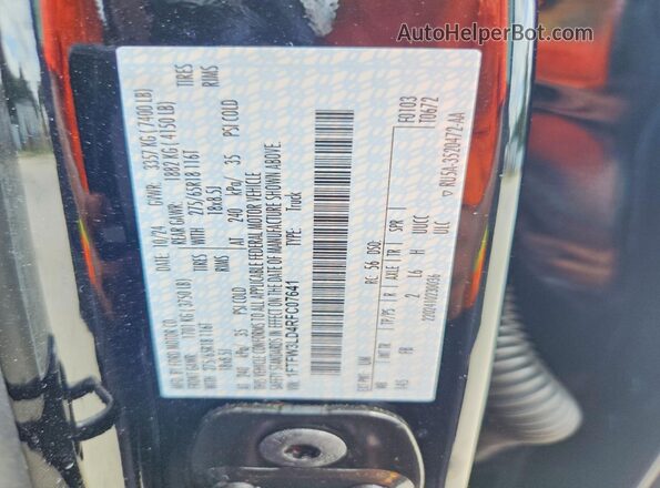 1FTFW3LD4RFC07641 2024 FORD F150 Black Շարժիչի բաժամունքի տեսք