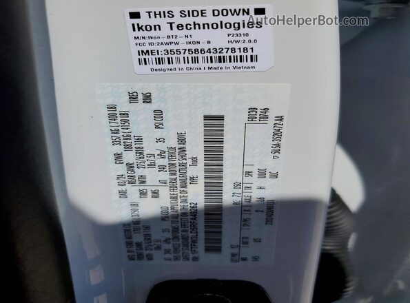 1FTFW3LD5RFA49262 2024 FORD F150 White Вид підкапотного простору