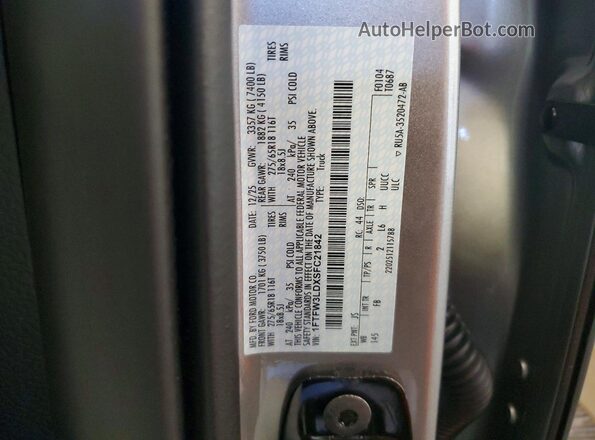 1FTFW3LDXSFC21842 2025 FORD F150 Silver Vista del compartimento del motor
