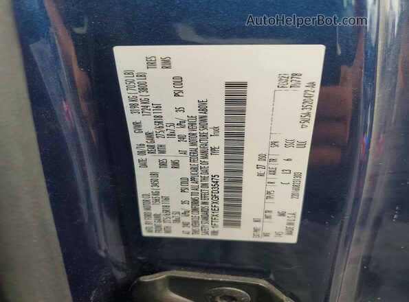 1FTFX1EFXGFD35475 2016 FORD F150 Синий Вид подкапотного пространства