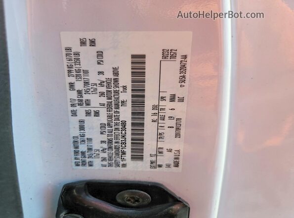 1FTMF1CB3JKC30480 2018 FORD F150 White Widok komory silnika