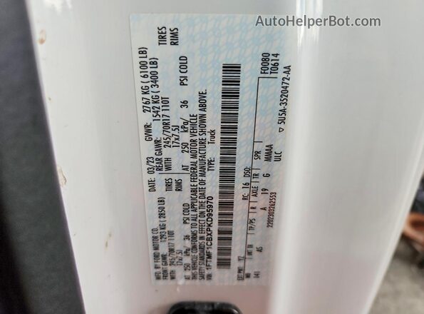 1FTMF1CBXPKD95970 2023 FORD F150 White Вид підкапотного простору