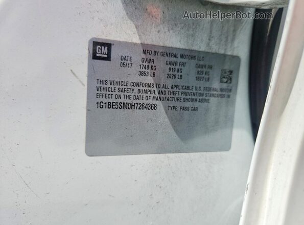 1G1BE5SM0H7264368 2017 CHEVROLET CRUZE Белый Вид подкапотного пространства