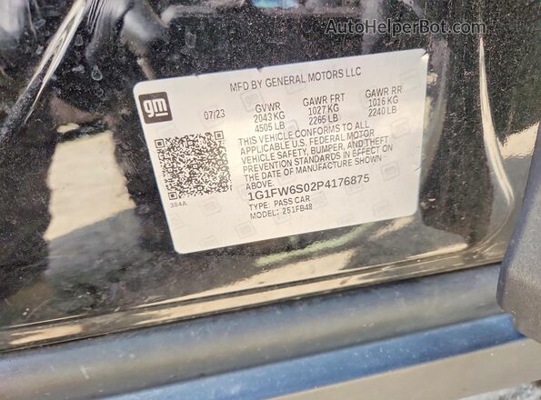1G1FW6S02P4176875 2023 CHEVROLET BOLT Black Vista del compartimento del motor