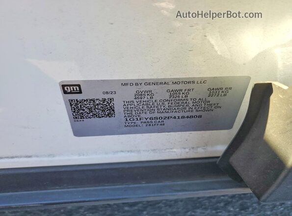 1G1FY6S02P4184808 2023 CHEVROLET BOLT White ძრავის განყოფილების ხედი