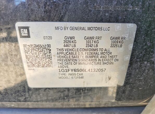 1G1FY6S06L4132057 2020 CHEVROLET BOLT Black ძრავის განყოფილების ხედი