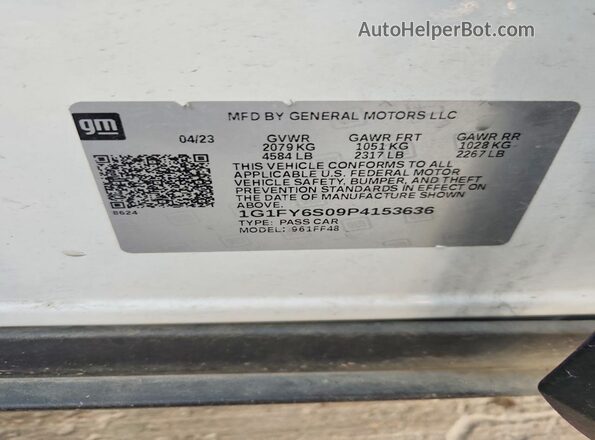 1G1FY6S09P4153636 2023 CHEVROLET BOLT White 360 interior view