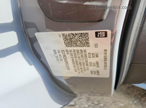 1G1YB2D41R5111459 2024 CHEVROLET CORVETTE Gray Widok naklejki z numerem VIN