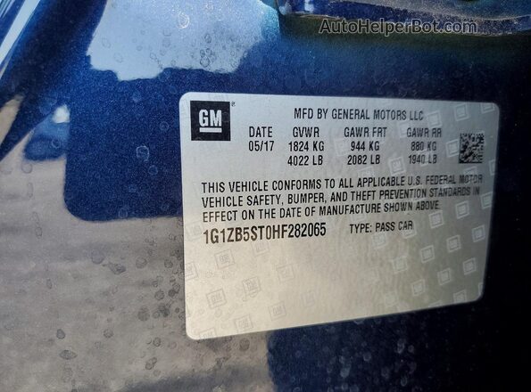 1G1ZB5ST0HF282065 2017 CHEVROLET MALIBU Blue Շարժիչի բաժամունքի տեսք