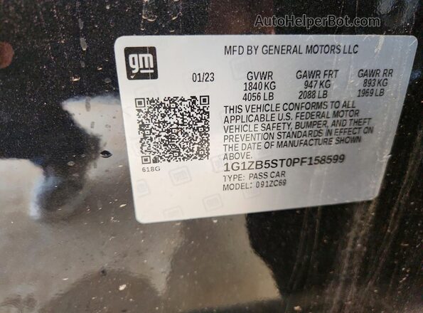 1G1ZB5ST0PF158599 2023 CHEVROLET MALIBU Синий Вид наклейки с VIN-кодом
