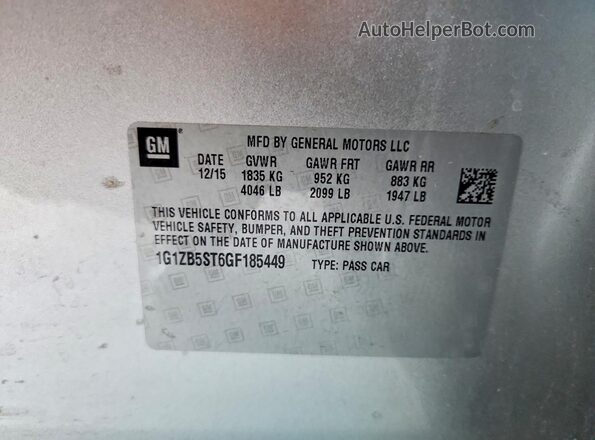 1G1ZB5ST6GF185449 2016 CHEVROLET MALIBU Gray Engine compartment view