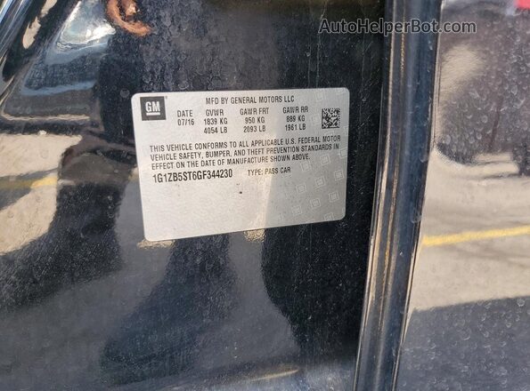 1G1ZB5ST6GF344230 2016 CHEVROLET MALIBU Black ძრავის განყოფილების ხედი