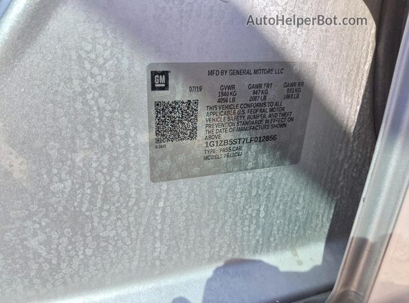 1G1ZB5ST7LF012856 2020 CHEVROLET MALIBU Серебряный Вид подкапотного пространства