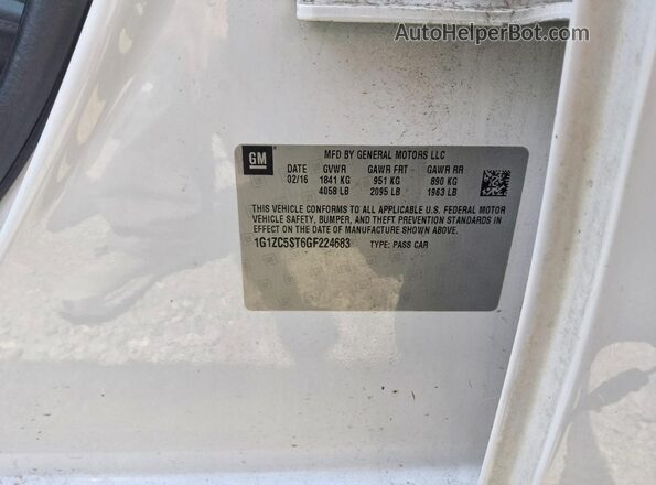 1G1ZC5ST6GF224683 2016 CHEVROLET MALIBU White Շարժիչի բաժամունքի տեսք