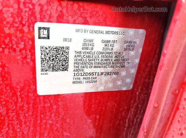 1G1ZD5ST1JF283760 2018 CHEVROLET MALIBU Red Engine compartment view