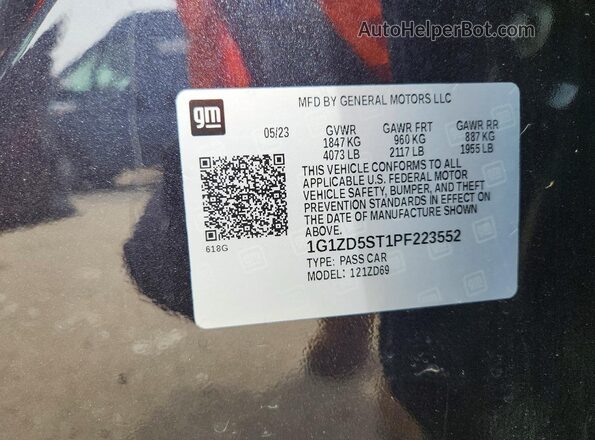 1G1ZD5ST1PF223552 2023 CHEVROLET MALIBU Gray Vista del compartimento del motor