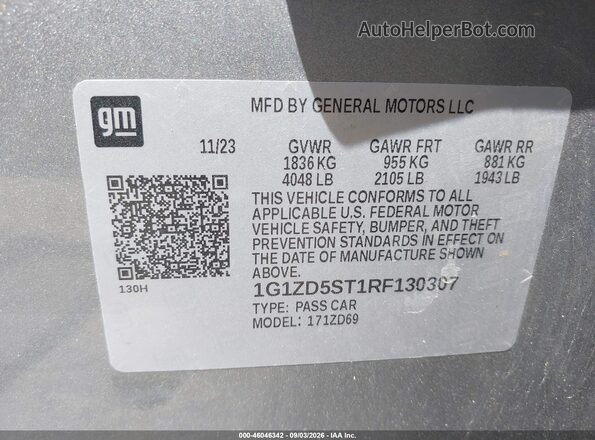 1G1ZD5ST1RF130307 2024 CHEVROLET MALIBU Gray Շարժիչի բաժամունքի տեսք