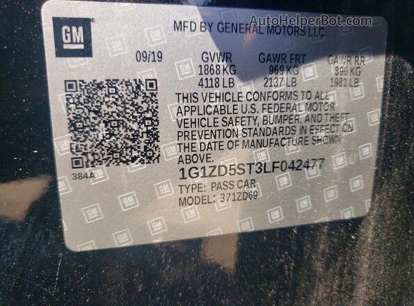 1G1ZD5ST3LF042477 2020 CHEVROLET MALIBU Черный Вид подкапотного пространства