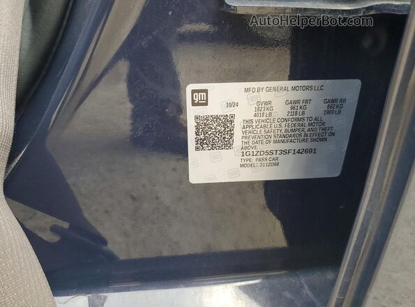 1G1ZD5ST3SF142691 2025 CHEVROLET MALIBU Blue Engine compartment view