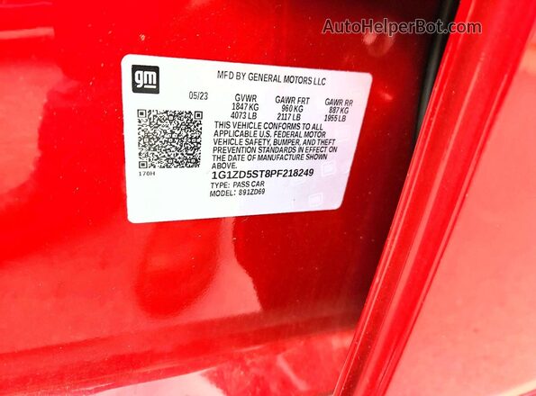 1G1ZD5ST8PF218249 2023 CHEVROLET MALIBU Red Vista del compartimento del motor