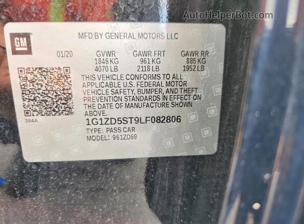 1G1ZD5ST9LF082806 2020 CHEVROLET MALIBU Черный Вид подкапотного пространства