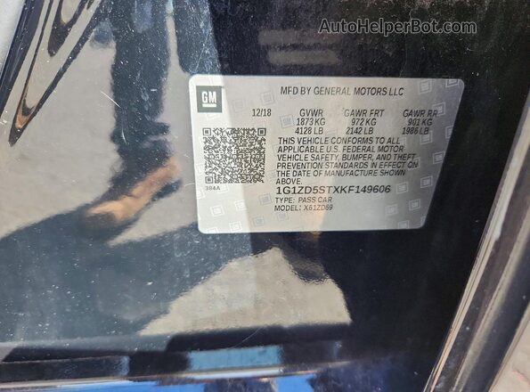 1G1ZD5STXKF149606 2019 CHEVROLET MALIBU Черный Вид подкапотного пространства