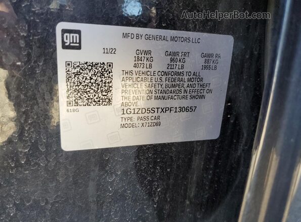 1G1ZD5STXPF130657 2023 CHEVROLET MALIBU Black Engine compartment view