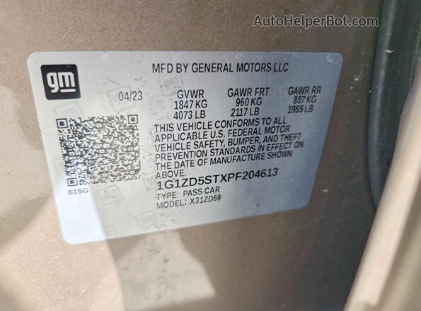 1G1ZD5STXPF204613 2023 CHEVROLET MALIBU Tan Vista del compartimento del motor