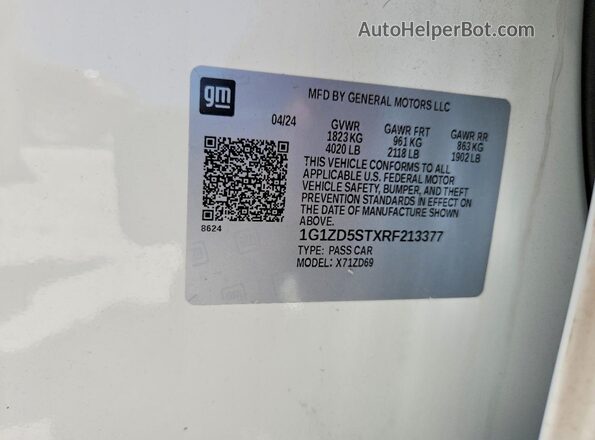 1G1ZD5STXRF213377 2024 CHEVROLET MALIBU White Widok komory silnika