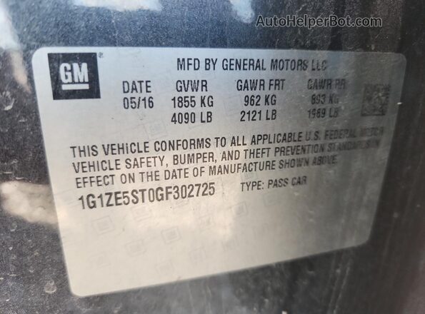 1G1ZE5ST0GF302725 2016 CHEVROLET MALIBU Gray Engine compartment view