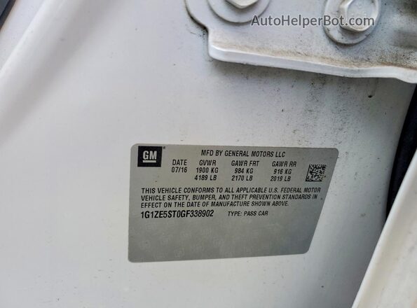 1G1ZE5ST0GF338902 2016 CHEVROLET MALIBU White Widok wnętrza z tyłu