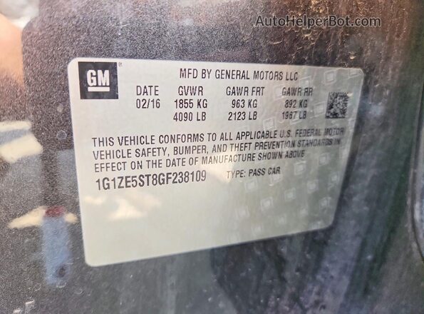 1G1ZE5ST8GF238109 2016 CHEVROLET MALIBU Gray Widok komory silnika