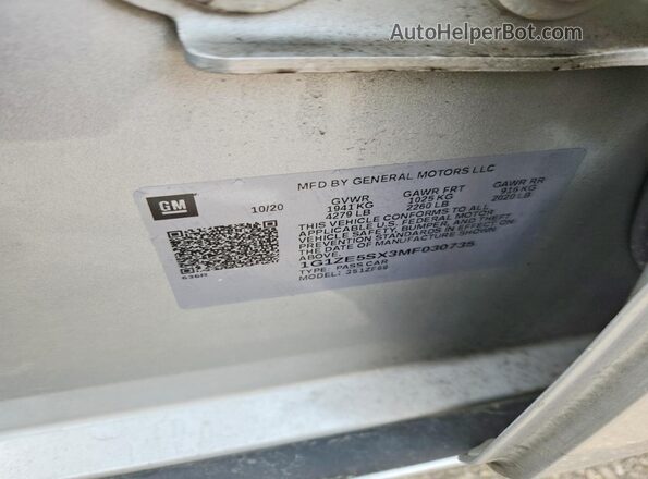 1G1ZE5SX3MF030735 2021 CHEVROLET MALIBU Silver Widok komory silnika