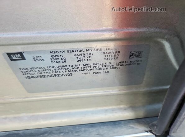 1G4GF5G39GF256103 2016 BUICK LACROSSE Gold Engine compartment view