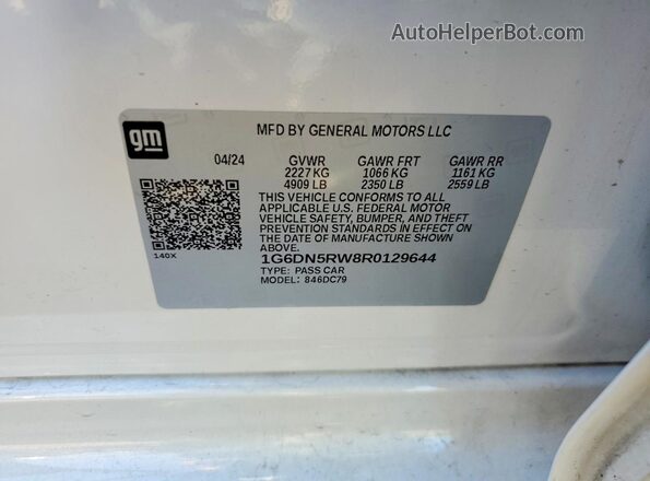 1G6DN5RW8R0129644 2024 CADILLAC CT5 White Вид підкапотного простору