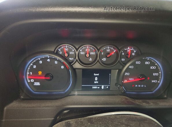 1GC0WLE75LF204865 2020 CHEVROLET SILVERADO Белый Вид щитка приборов