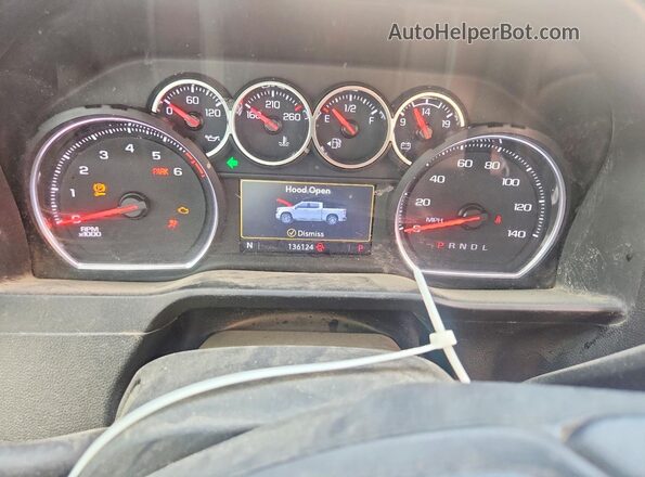 1GC0WNE79NF109921 2022 CHEVROLET SILVERADO White ხელსაწყოთა პანელის ხედი