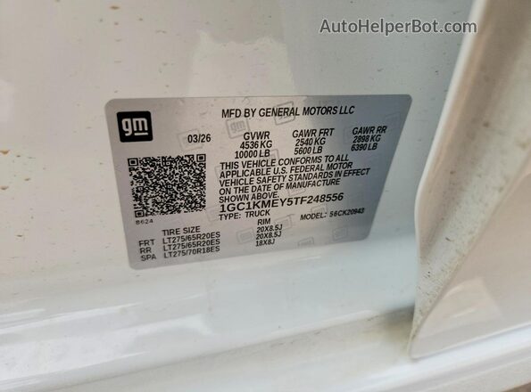 1GC1KMEY5TF248556 2026 CHEVROLET SILVERADO Белый Вид подкапотного пространства