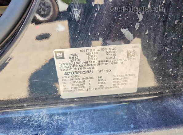 1GC1KXE81GF286681 2016 CHEVROLET SILVERADO Black Widok komory silnika