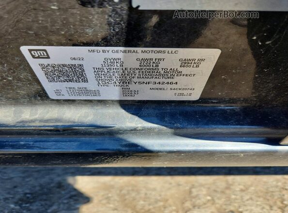 1GC4YREY5NF342464 2022 CHEVROLET SILVERADO Black ძრავის განყოფილების ხედი
