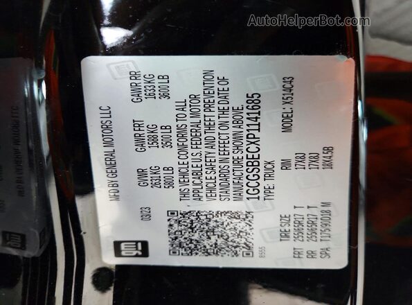 1GCGSBECXP1141685 2023 CHEVROLET COLORADO Black ძრავის განყოფილების ხედი